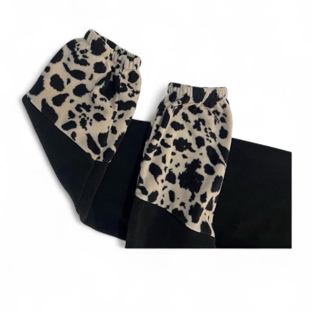 VANS Joggers Women’s S Fleece Pants Leopard Print Cuff Tapered Fit Lounge Cozy - Picture 4 of 5